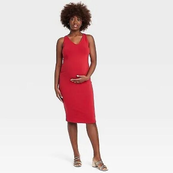 Isabel Maternity by Ingrid & Isabel Red Bodycon Maternity Dress XXL NWT - Picture 2 of 10